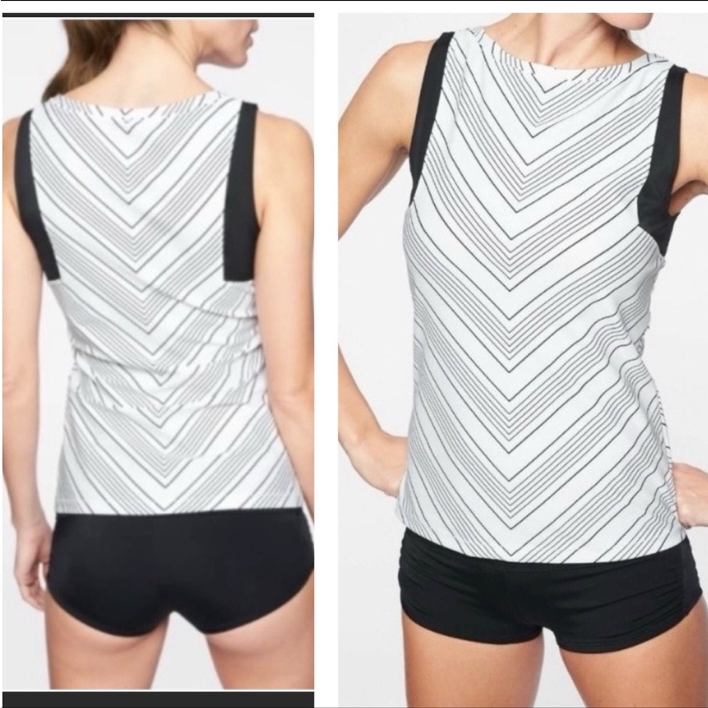 Athleta Chevron Swim Rashguard Tank